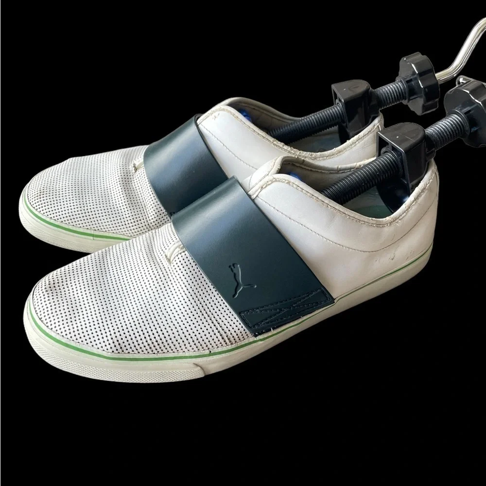 Puma El Rey Slip On Leather Shoes With Rubber Soles White for men